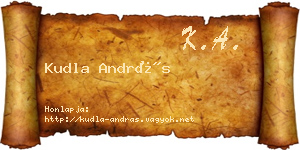 Kudla András névjegykártya